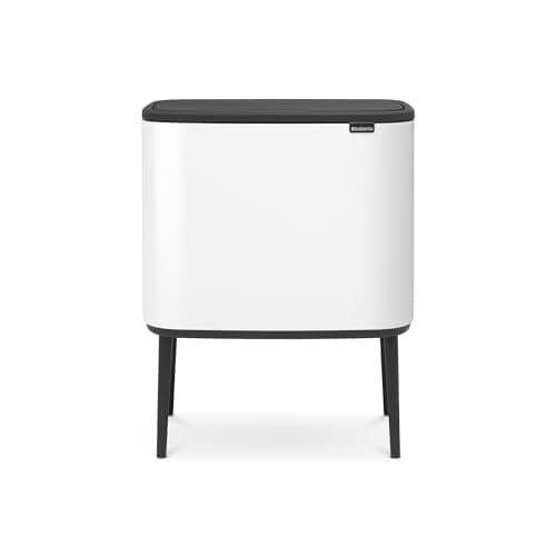 Image of Brabantia Bo Touch Bin - 36L Inner Bucket (White) Waste Kitchen Bin - Soft-touch