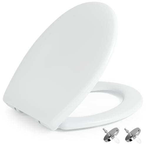 Image of NeoArt Soft Close Toilet Seat – Durable, Environmentally Friendly Urea-Formaldehyde Resin & Fade-Resistant with Quick Release Design for Easy Clean, Universal Fit with Easy Top Fixing, O-Shape