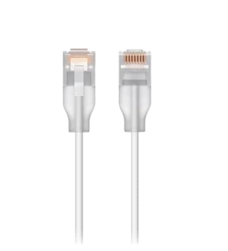 Image of Ubiquiti 0.15m Cat6 Networking Cable, Translucent White, RJ45 Male to Male, Compatible with Ethernet Devices