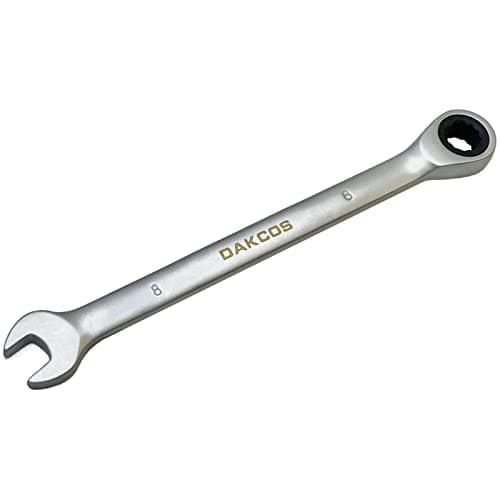 Image of DAKCOS Fixed Head Ratchet Spanner 8mm Ratcheting Combination Wrench Chrome Vanadium Steel