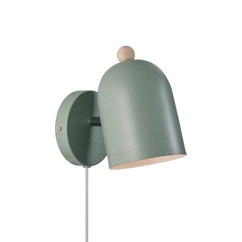 Image of Nordlux Gaston Indoor Wall Light Green Metal E27 Adjustable Head - Bedroom, Bedside, Living Room Plug in or Mains Powered, IP20