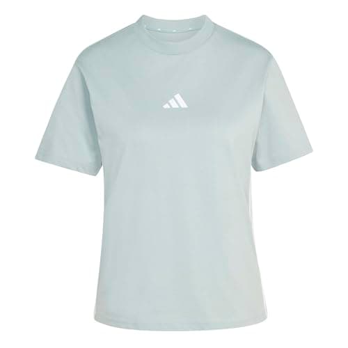 Image of adidas Women's Essentials 3-Stripes Cotton T-Shirt, Wonder Sage/White, L