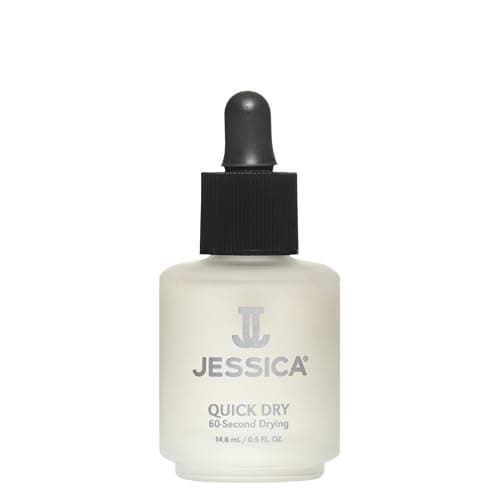 Image of JESSICA Quick Dry Nail Polish Drops, 60 Second Drying Time, Clear Top Coat, Protects From Scratching, Smudging, and Wrinkling, 14.8ml