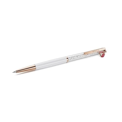 Image of Swarovski Crystalline Ballpoint Pen, Ladybug, White, Red Lacquered, Rose Gold-Tone Plated