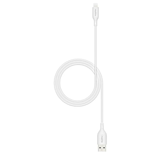 Image of ZAGG mophie Essentials USB-A to Lightning Fast Charger and Data Transfer Cable, PVC, Long-Lasting, Heavy-Duty, 12W, 1m, White