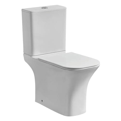 Image of Go Bathrooms Rimless Toilet Close Coupled WC Pan & Soft Close Bathroom Toilet Seat Eco Flush