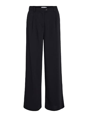 Image of Vila Visiffe Hw Wide Pants - Noos, Black Beauty, 40W x 32L