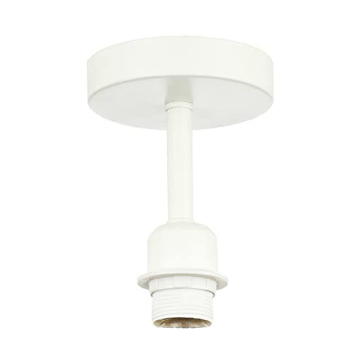 Image of Happy Homewares Traditional Matt White Ceiling Light Fitting for Industrial Style Light Bulbs | 12cm x 17cm | Suitable for Lamp Shades with E27 Lamp Holder