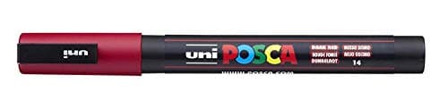 Image of Uni Posca Marker PC-3M Paint Glass Pen Fine Bullet Tip 0.9-1.3mm DARK RED [Pack of 3]