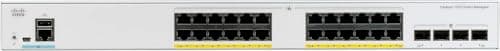 Image of Cisco Catalyst 1000-24P-4X-L Network Switch, 24 Gigabit Ethernet (GbE) PoE+ Ports, 195W PoE Budget, four 10 G SFP+ Uplink Ports, Fanless Operation, Enhanced Limited (C1000-24P-4X-L) grey