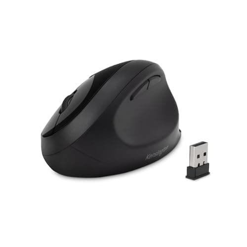 Image of Kensington Wireless Ergonomic Mouse - Pro Fit Ergo Dual Wireless Mouse For Laptop / Desktop / PC / Gaming, with 2.4G USB or Bluetooth Connection, 3 DPI Settings & 5 Buttons - Black (K75404EU)