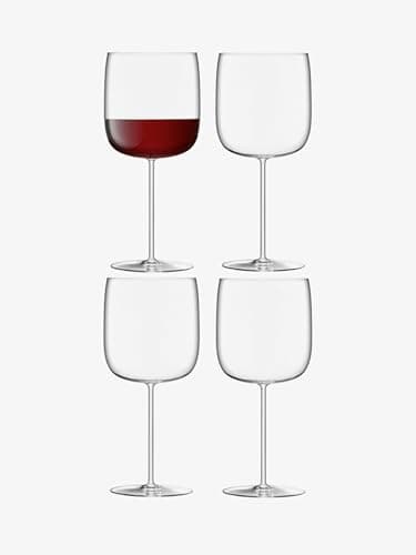 Image of LSA International Borough Grand Cru Glass 660 ml Clear | Set of 4 | Dishwasher Safe | BG14, Red