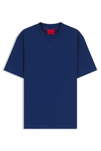 Image of HUGO Mens Dapolino Relaxed-fit T-Shirt in Cotton Jersey with Logo Print