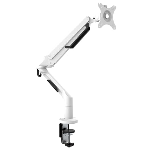 Image of Dellonda Adjustable & Rotating Single Monitor Arm, 12kg Load Capacity, 17-36" Screens - White - DH26