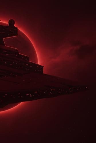 Image of Red Sun Eclipse Star Destroyer Space Ship: 6x9 Lined Journal For Writing Down Notes, Thoughts, Diary, Notebook