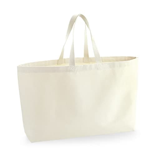 Image of Westford Mill W696 Oversized Canvas Tote Bag - Natural