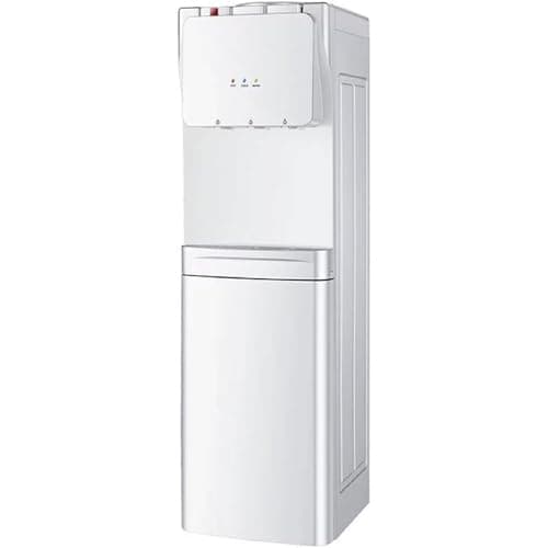 Image of Topside Loading Floor Standing Water Dispenser With Cooling Storage Cabinet,Hot,Cold,Warm Refrigeration compressor For Home Offices,Schools,Work Areas,White,31.5cm*97cm