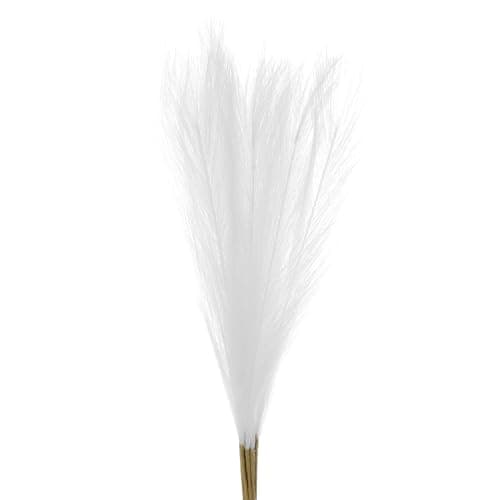 Image of sourcing map 18Pcs 21"/55cm Fluffy Faux Pampas Decor Tall Artificial Grass for Living Room Party Wall Vase Wedding Decoration,White