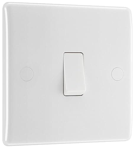 Image of BG Electrical Single Wall Light Switch, 2 Way, Round Edge, Nexus 800 Series, White Moulded, 20A, 16AX, 812