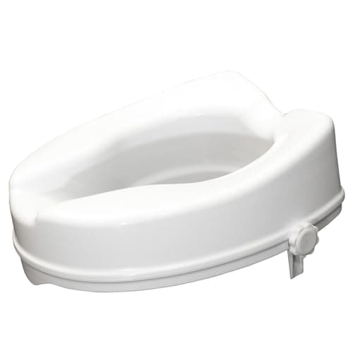 Image of Aidapt Raised Toilet Seat with 2" or 4" Elevation, Sturdy Comfortable Construction, Easy to Fit Lock on System with no Tools Required, (Eligible for VAT Relief)