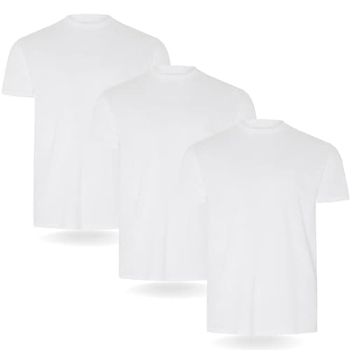 Image of FM London Mens (3/5-pack) T-Shirt, White, L UK