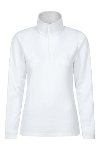 Image of Mountain Warehouse Camber Half Zip Women's Fleece - Lightweight, Warm & Cosy Half Zip Sweatshirt - Best for Spring Summer, Camping, Outdoors, Travelling & Hiking Beige (Plain) M