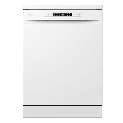 Image of Hisense HS622E90WUK Freestanding Standard Dishwasher 85cm High - E Rated, White, 24 x 23 x 33 inches (L x W x H) [Energy Class E]