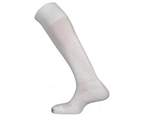 Image of Mitre Adult Mercury Plain Football Sports Socks | Football Team Kit | Lightweight Long Sock | Breathable Sports Sock, White, Senior (7 UK - 12 UK)