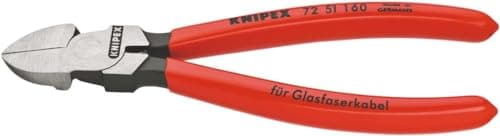 Image of KNIPEX Diagonal Cutter for Fibre Optics with Plastic Coating 160 mm, 72 51 160