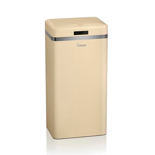 Image of Swan Retro 45L Square Sensor Bin (Cream)