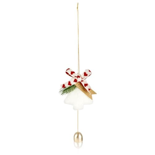 Image of Rumyve Plush Tree Shape Decorations,Christmas Jingle Bells Ornaments,Christmas Plush Bell Ornaments,Christmas Decorations Indoor for Home, Windows or Cars(White)