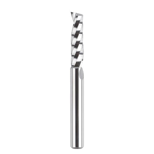 Image of SpeTool Single Flute Aluminium Router Bit, 1/4" Shank Tungsten Carbide Spiral O-Flute End Mill for Acrylic Plastic Wood, 1" Cutting Length Upcut Milling Cutter for Precise CNC Metalworking
