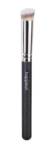 Image of HAPPITON Angled Precision Concealer Brush - Small Brush for Flawless Under Eye Concealing, Nose Contour & Face Blending - Fits Powder/Liquid/Cream (Black)