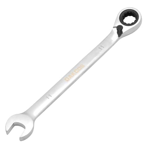 Image of DAKCOS Fixed Head Reversible Ratchet Spanner 11mm Ratcheting Combination Wrench Chrome Vanadium Steel