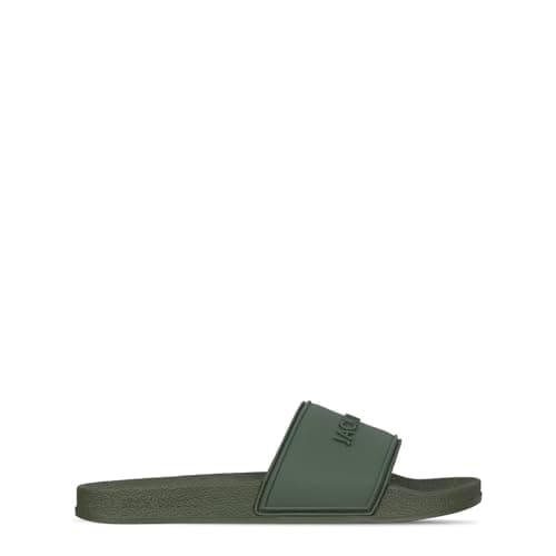 Image of Jack Wills Mens Minimal Logo Sliders Pool Shoes Khaki 9 (43)