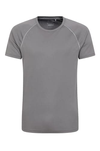 Image of Mountain Warehouse Endurance Mens T-Shirt – Breathable Tee, UPF50 Protection, Lightweight Shirt, Comfortable & Quick Drying Top - Spring Summer, Travelling Dark Grey L