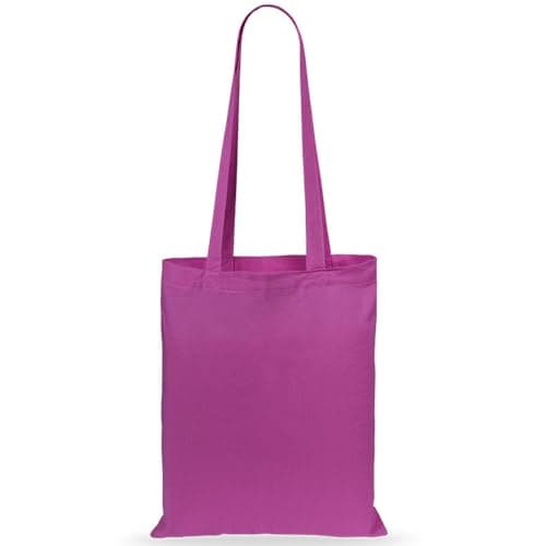 Image of eBuyGB Shopping Tote Shoulder Bag, 100% Cotton, Fuchsia, 2.54 x 2.54 x 2.54 cm