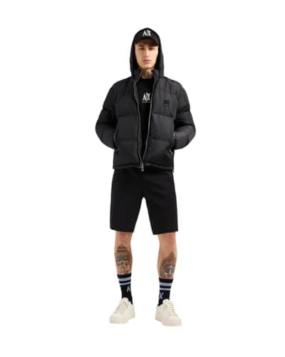 Image of Armani Exchange Men's Icon Project, Embroidered Logo, Long Sleeve, T-Shirt, Black, M