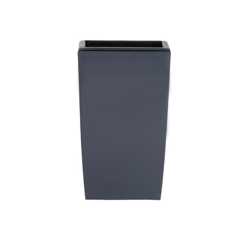 Image of Stolmet Tall Square Planter - Available in Glossy White or Glossy Graphite - Modern Design (Glossy Graphite, 17L)