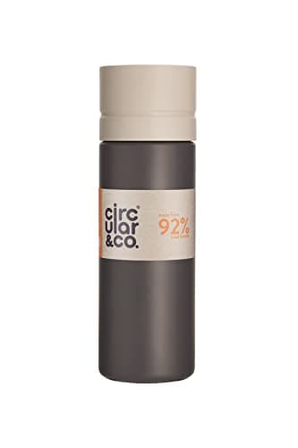 Image of Circular and Co Leakproof 600ml Reusable Water Bottle made from 92% Single-Use Bottles (Grey Bottle & Grey (Chalk) Lid)