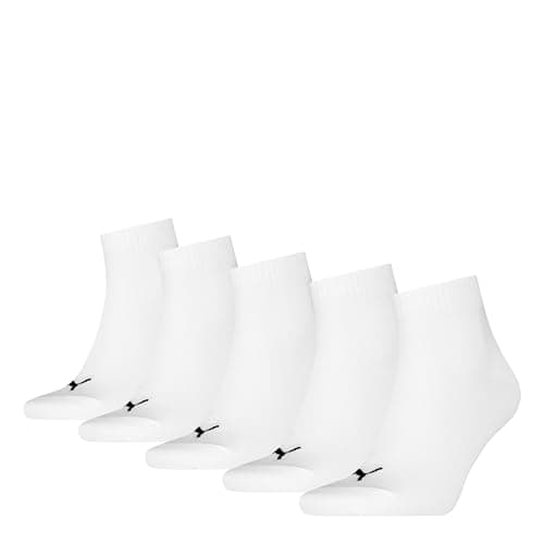 Image of PUMA Unisex Kids Plain Trainers 5P Socks, White, 9-12 UK