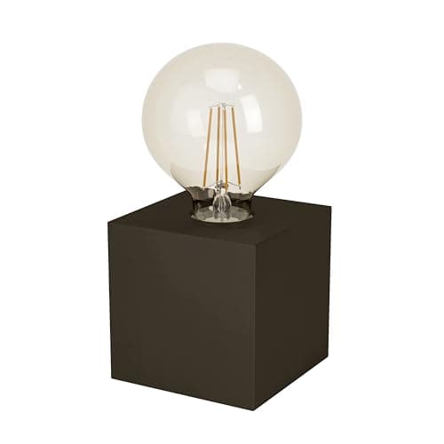 Image of Eglo Bedside lamp Prestwick 1, Industrial Table Light Made of Dark Bronze Metal, Living Room Lighting with Switch, E27 Socket
