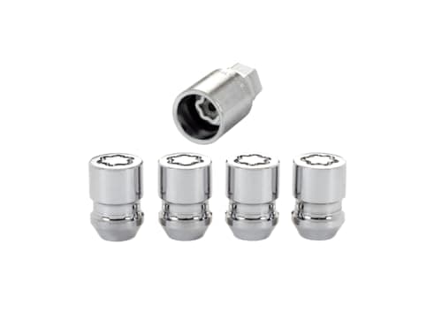 Image of McGard 24154 Chrome Cone Seat Wheel Locks (M12 x 1.25 Thread Size) - 4 Locks / 1 Key