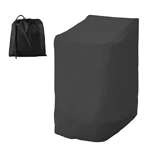 Image of Garden Stacking Chair Cover Waterproof 210D Oxford Fabric Reclining Anti-UV Heavy Duty Patio Chair Cover with Air Vents Furniture Protective Covers for Outdoor Patio Garden 25.5''L x 33.5''D x 45''H
