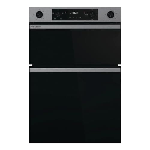 Image of Hisense Built-in Electric Double Oven, 88.5 x 59.5 x 57.5 cm, LED Display, Air Fry Mode, A/A Energy Rating, Stainless Steel