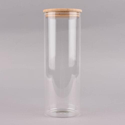 Image of Sass & Belle Storage Jar XL with Bamboo Lid Clear Natural 9.5 x 26.5 cm 1.8 L