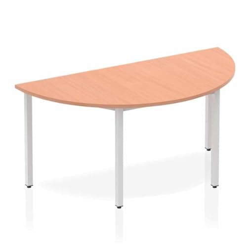 Image of OPO Impulse Freestanding 1600mm Semi-Circle Table Box Frame Leg | Sturdy Build Weather & Heat Resistant Melamine Finish Meeting Table Beech 1600