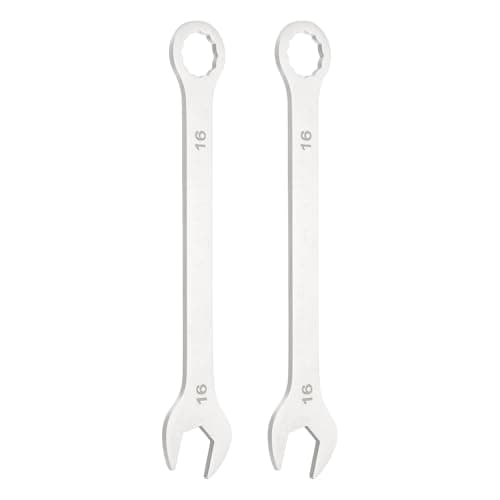 Image of sourcing map 2Pcs Super Thin Combination Wrench 16mm Metric 12-Point Box and Open End Stainless Steel Double Ended Spanner Tool for Automotive Pipe Furniture Machinery DIY Repair, Silver