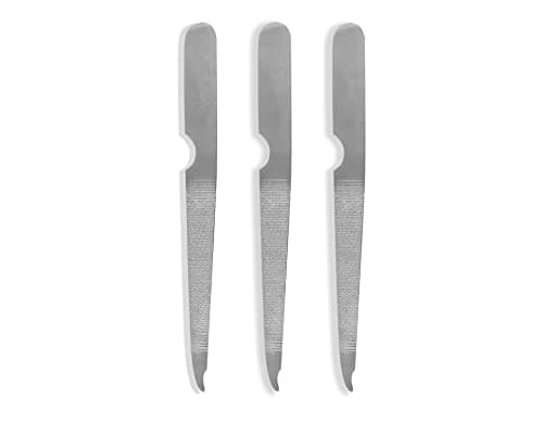 Image of ZAMAHA UK® 3 Pcs Stainless Steel Metal Nail Files - Reusable Dual Sided Nail Care for Men and Women, Pedicure & Manicure Accessories, Ergonomic Handle
