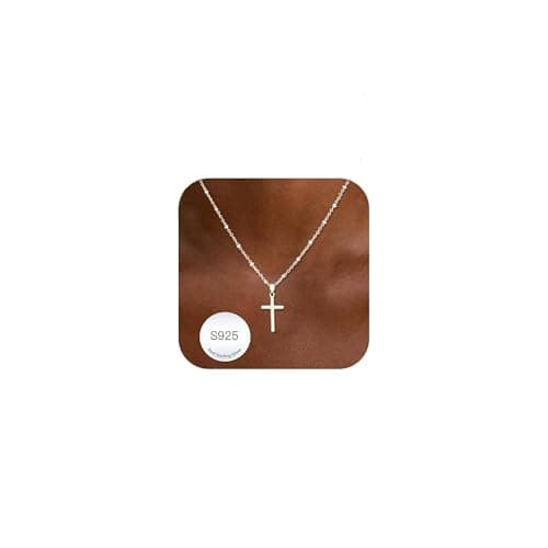 Image of Avotto Cross Necklace for Women 925 Sterling Silver Necklace Women Ladies Silver Cross Chain Necklaces Gifts